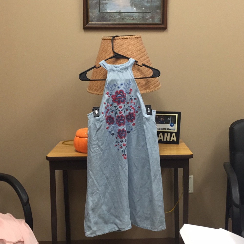 Denim halter dress